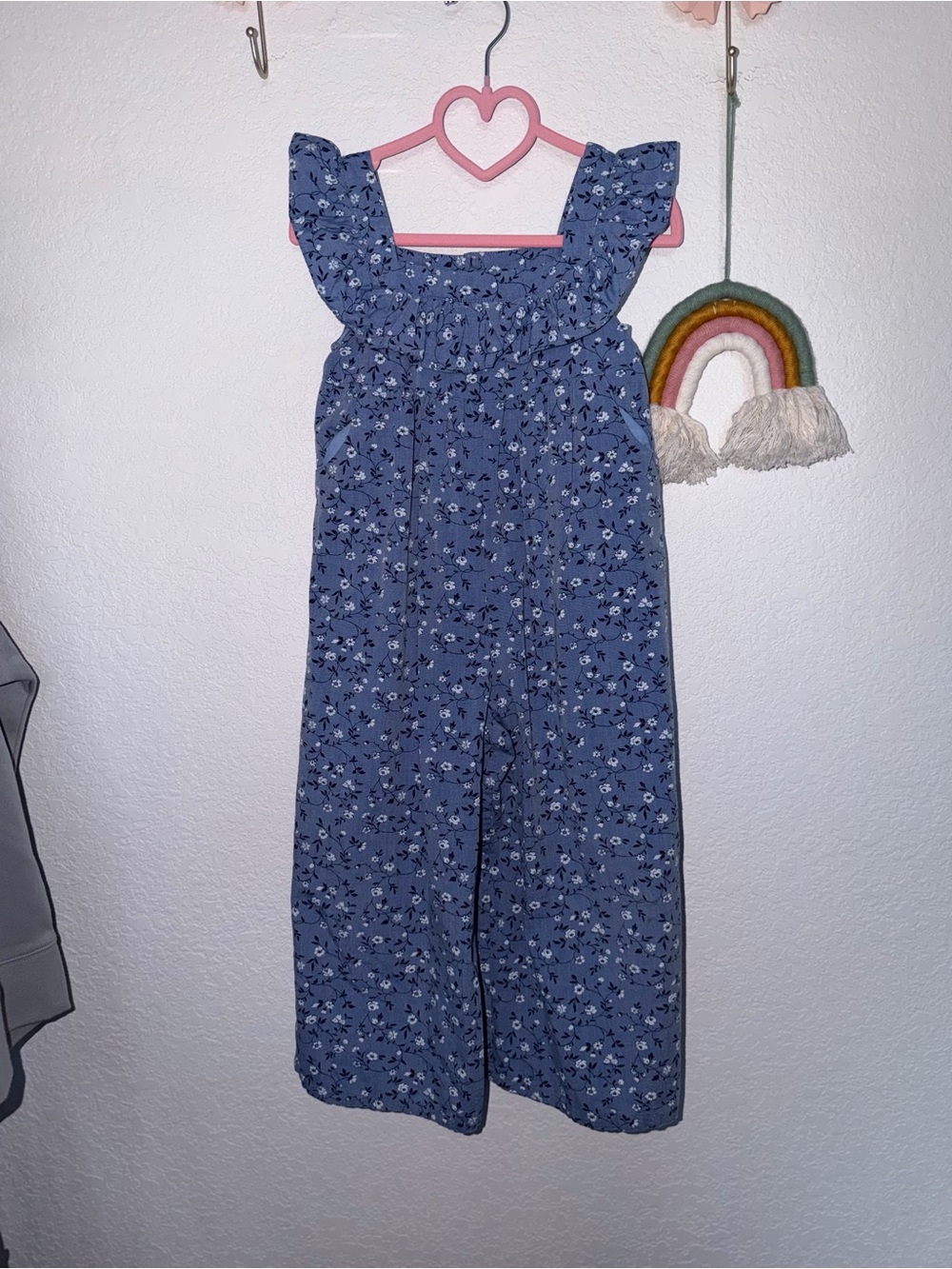 Janie and Jack blue Floral Wide-Leg Romper